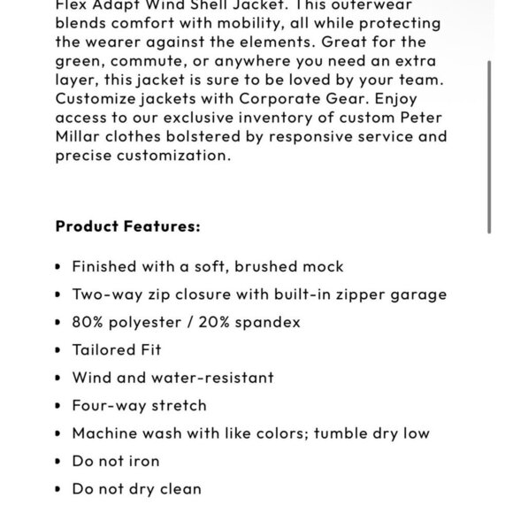 Peter Millar Men ‘s golf flex adapt wind shell jacket , Light blue, Size L F42 - Picture 4 of 11